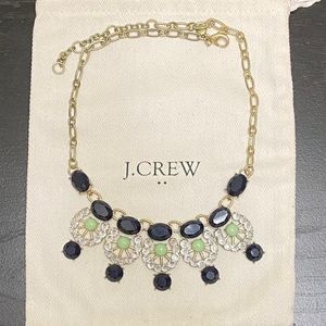 J. Crew Navy and Mint Statement Necklace